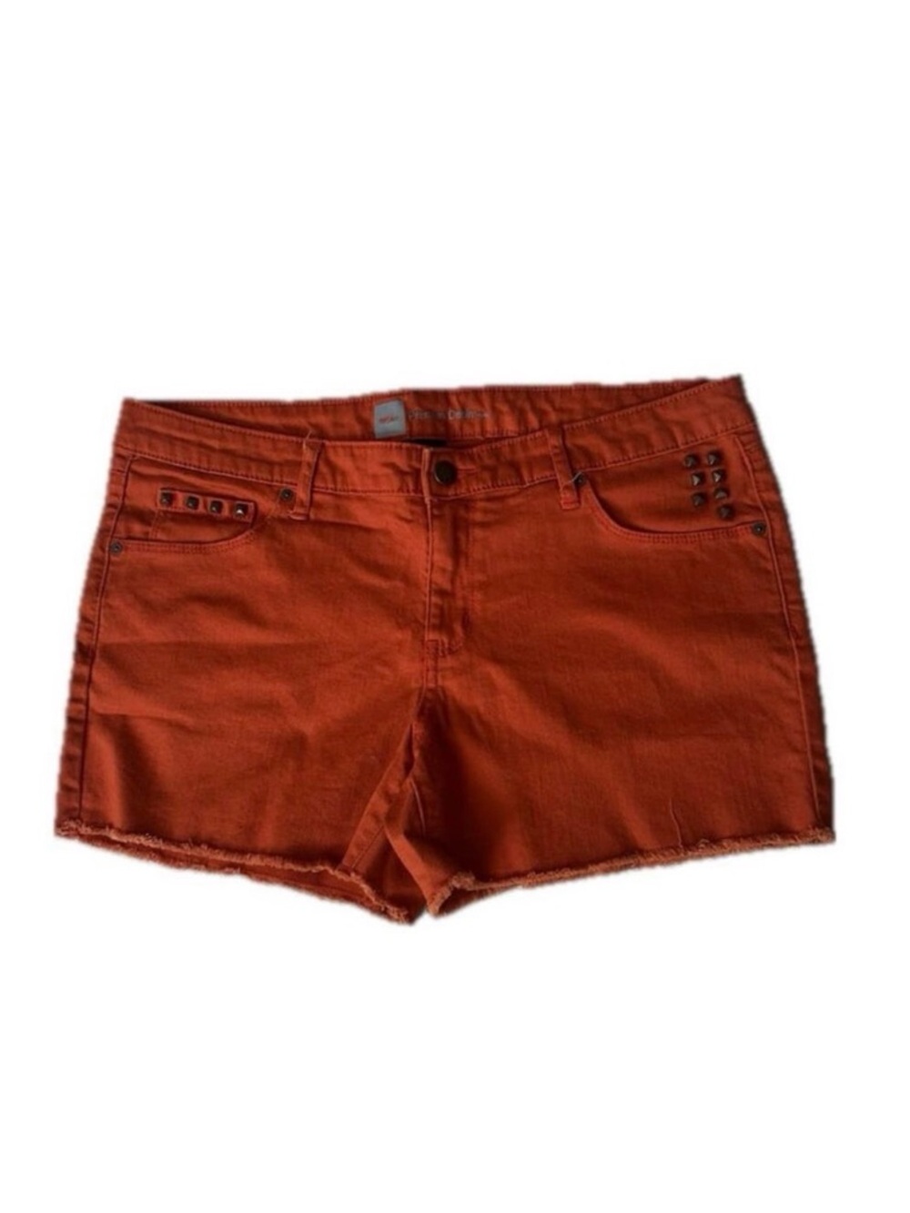 Mossimo orange rust denim cutoff shorts 90s vibe